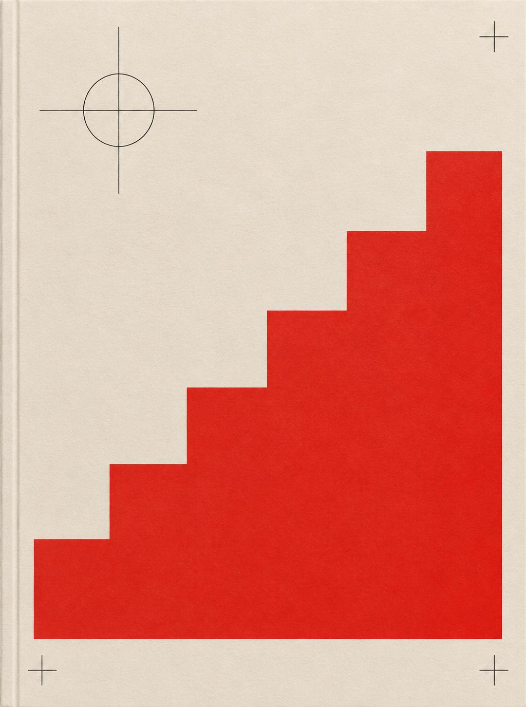 Abstract ivory and red cover for The Deep Work Reset